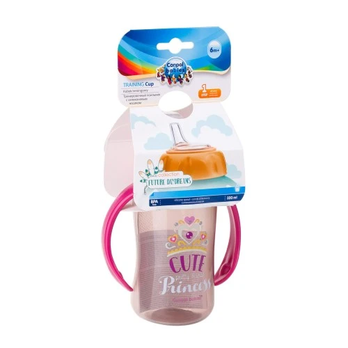 CANPOL BABIES TASSE D'APPRENTISSAGE FUTUR DAYDREAMS BEC SILICONE ANSES 320ML