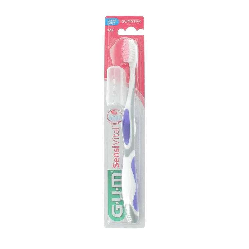 Brosse à dent gencives sensibles - GUM Sensivital - mauve 509