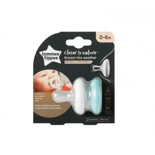 TOMMEE TIPPEE CLOSER TO NATURE 2 SUCETTES BREAST-LIKE 0-6M