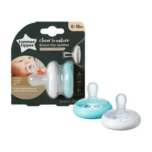 TOMMEE TIPPEE CLOSER TO NATURE 2 SUCETTES BREAST-LIKE 6-18M