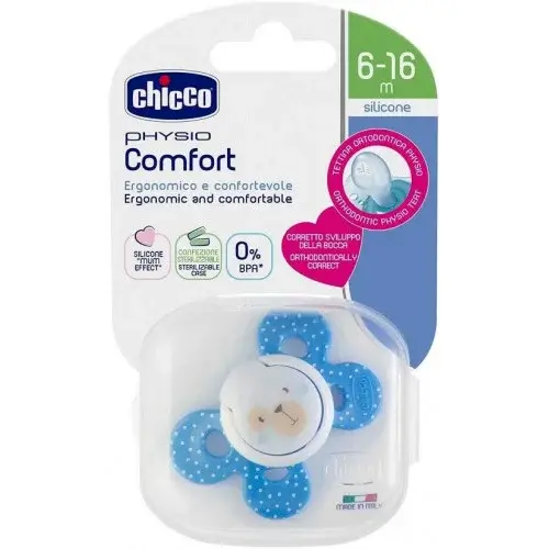 CHICCO SUCETTE PHYSIO COMFORT EN SILICONE 6-16 MOIS