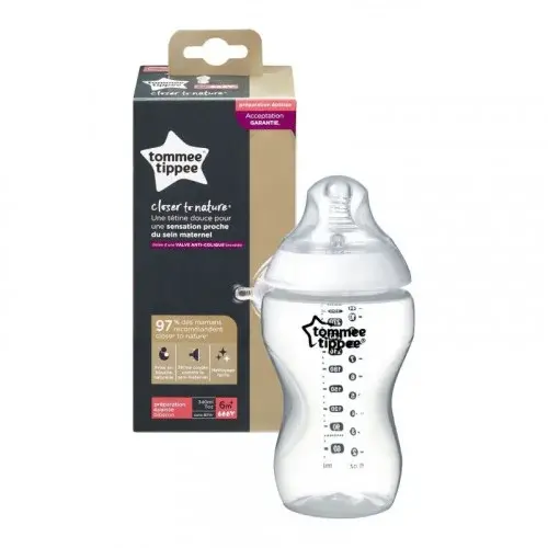 TOMMEE TIPPEE CLOSER TO NATURE BIBERON BLANC 6M+ 340ML