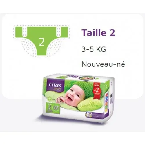 Lilas Couche BB 3-5 Kg Confort max actif pharmacie , 32 pièces