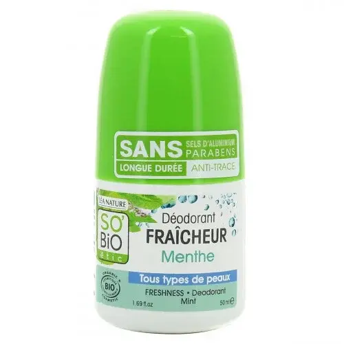 SO'BIO DEO FRAICHEUR MENTHE TOUS TYPE DE PEAUX-50ML