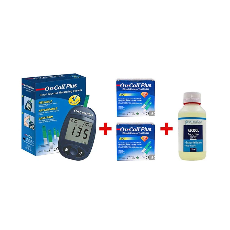 Coffret Glycomètre On Call Plus + 100 Bandelettes