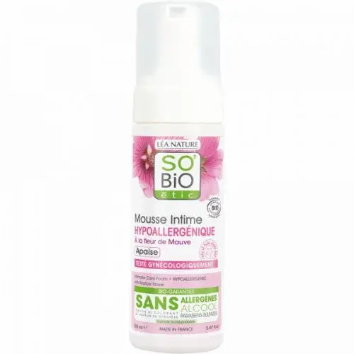 SO'BIO MOUSSE INTIME HYPOALLERGENIQUE A LA FLEURE DE MAUVE 150ML