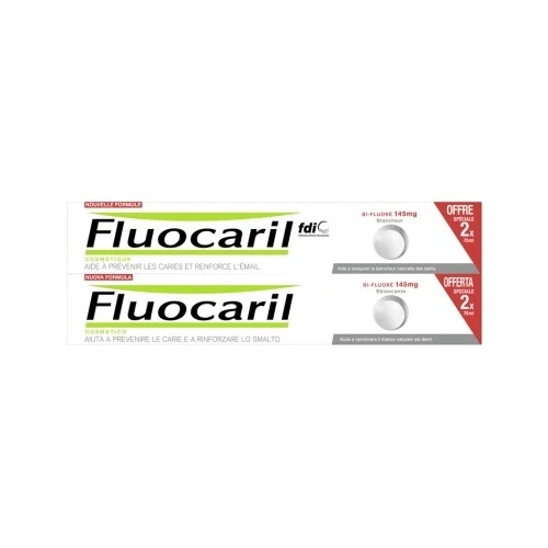 FLUOCARIL DENTIFRICE BLANCHEUR BI-FLUORE LOT DE 2 X 75 ML