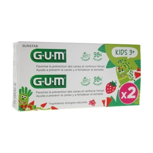 GUM DENTIFRICE KIDS 3 ans + LOT DE 2*50ML