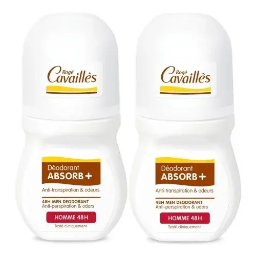 ROGE CAVAILLES DUO Déo-soin Absorb+ Homme 48h X2, 50ml