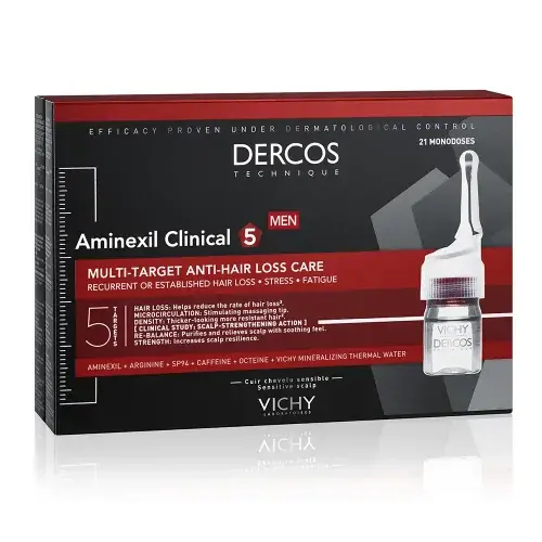 VICHY DERCOS AMINEXIL CLINICAL 5 HOMME 21 AMPOULES