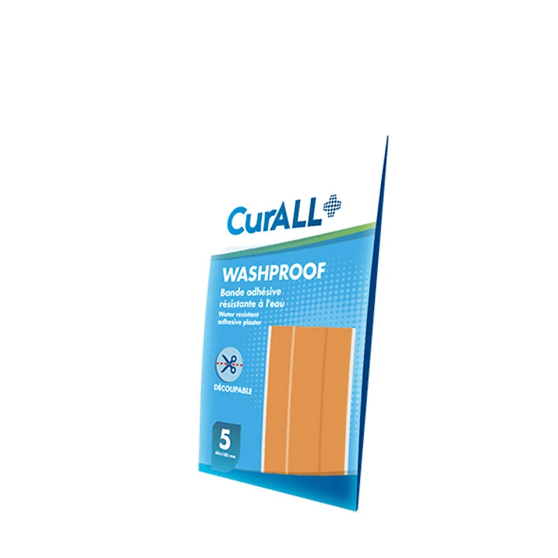 Curall - Washproof Bandes - Bande adhésive résistante à l'eau - Boite de 5 - 60x100mm