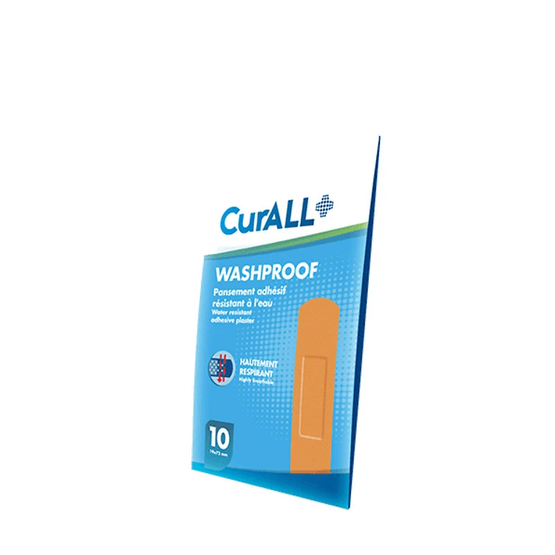 Curall - Washproof Strips - Pansement adhésif résistant à l'eau - Boite de 10 - 19x72mm