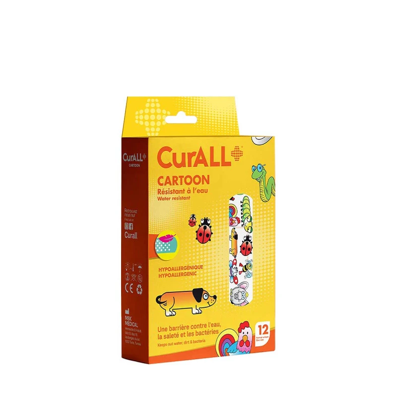 Curall Cartoon - Pansements pour enfants - Boite de 12 - 19x72mm