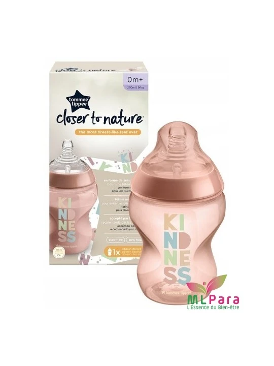 TOMMEE TIPPEE biberon 0m+ rose 260ml ref/42250205