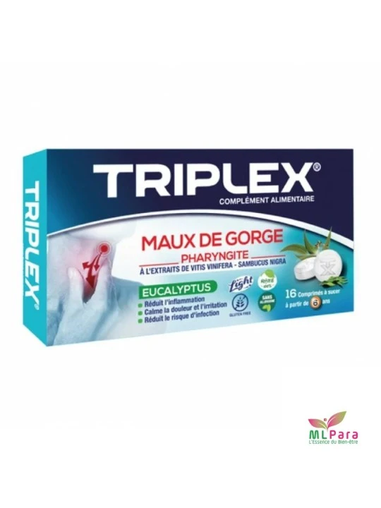 TRIPLEX maux de gorge eucalyptus bt/16