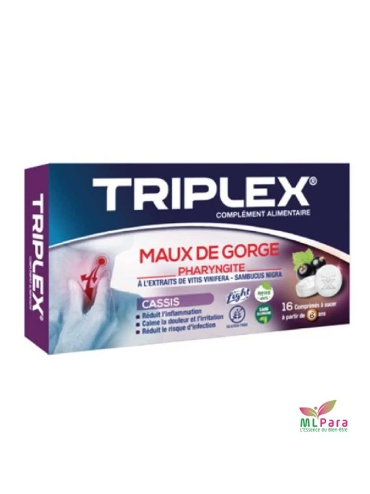 TRIPLEX maux de gorge cassis bt/16