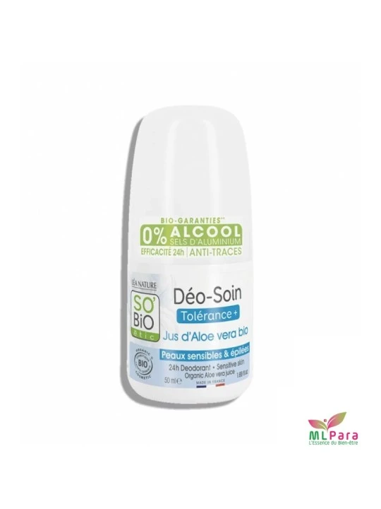 SO BIO DEO SOIN TOLERANCE + PEAUX SENSIBLES ET EPILEES AU ALEOVERA 50ML