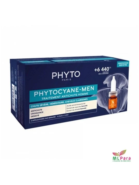 PHYTO PHYTOCYANE MEN TRAITEMENT ANTICHUTE HOMME 12X 3.5ML