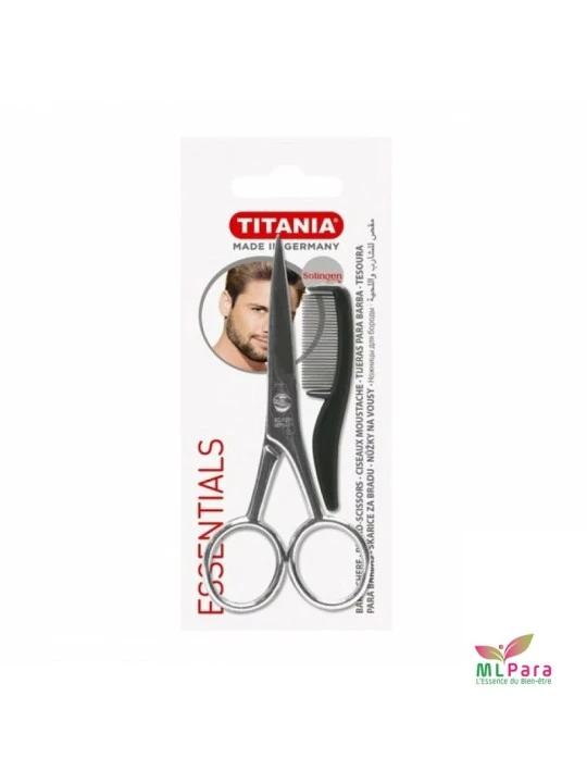 TITANIA Pack Ciseaux Barbe Moustache avec Peigne  1050/9