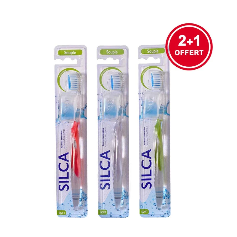 Silca - lot de 3 Brosses à dents souples