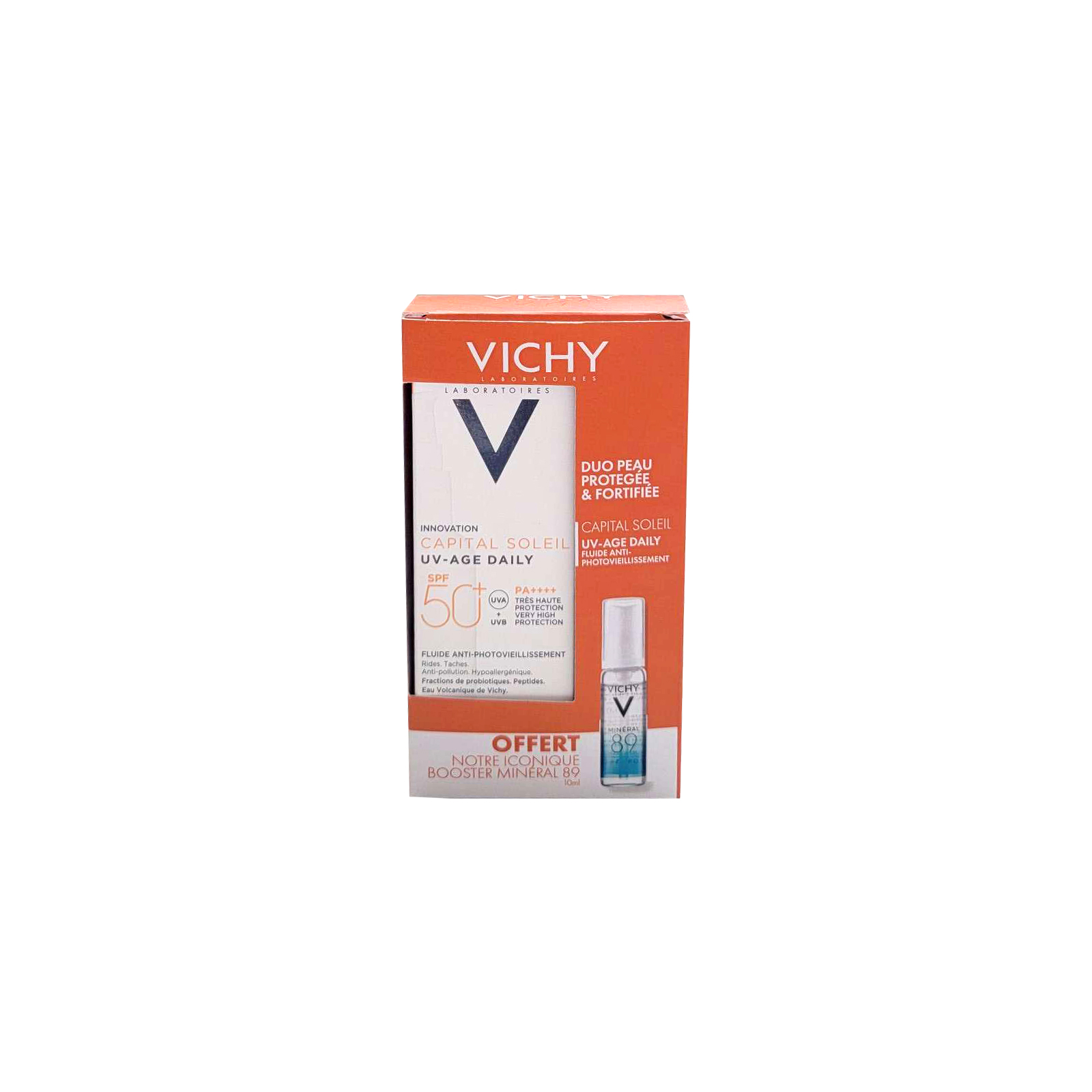 VICHY PACK PROMOTIONNEL CAPITAL SOLEIL UV-AGE DAILY SPF50 50ML + MINERAL 89 SERUM BOOSTER 10ML OFFERT